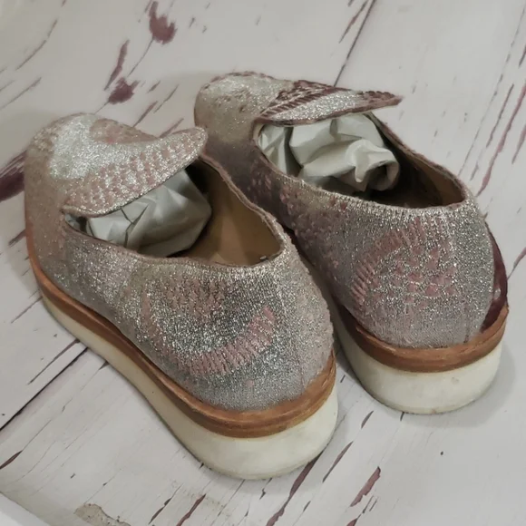 Free people  cat eye flat loafers silver and brown - Picture 3 of 7